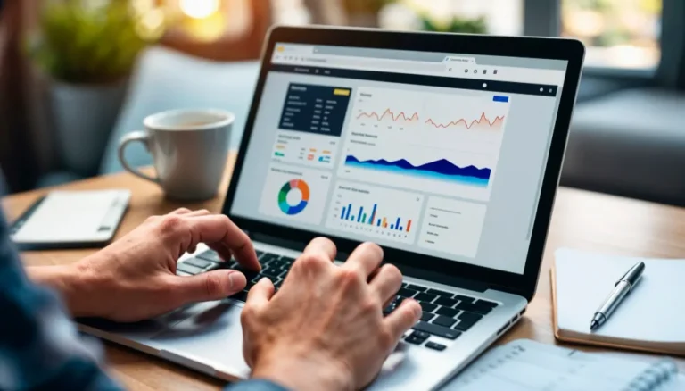 Equipo analizando los canales de tráfico de una web en un portátil